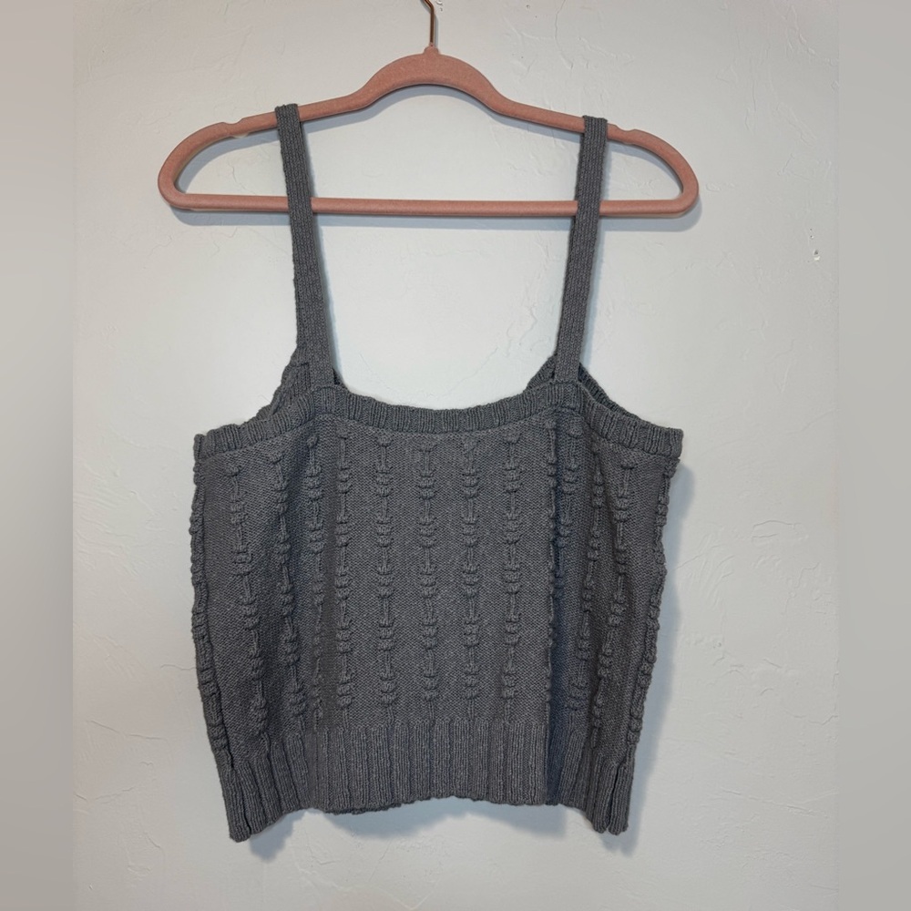 Weekend Los Angeles Gray Cable Knit Woven Top size large crop tank Nordstrom - Picture 3 of 4